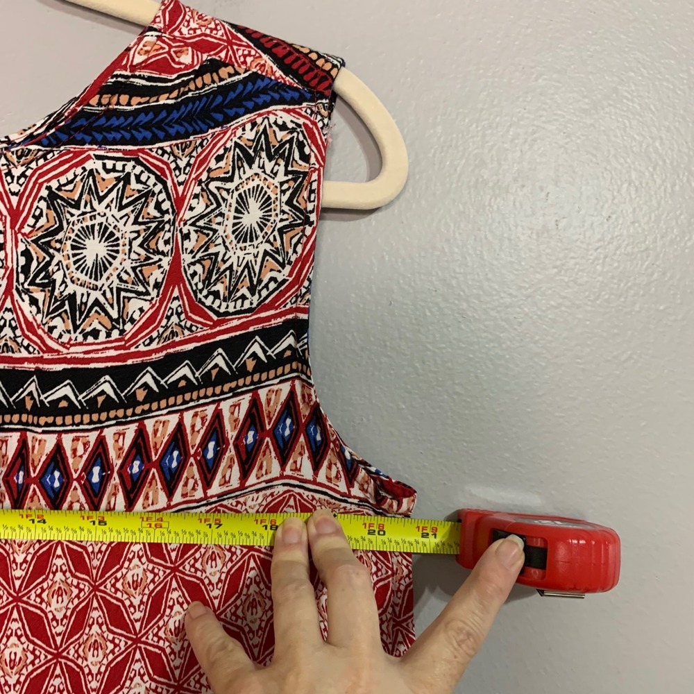 beachlunchlounge Women's Sleeveless Dress Size L Red Bohemian Print - Picture 6 of 9